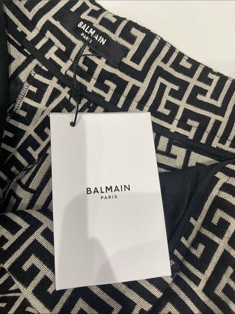 Balmain Black & White Monogram Geometric Chinos - Picture 10 of 17